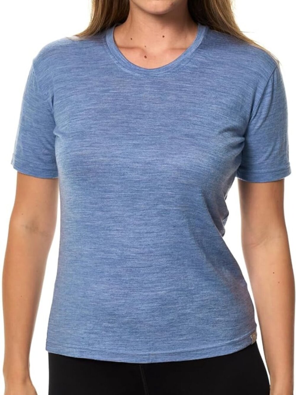 Merino.tech Women’s 100% Merino Wool T Shirt, Dark Blue